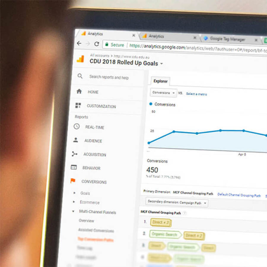 Screenshot from Charles Darwin University Analytics dashboard