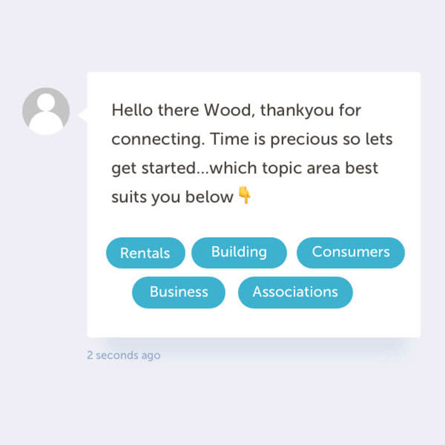 Screenshot of chatbot