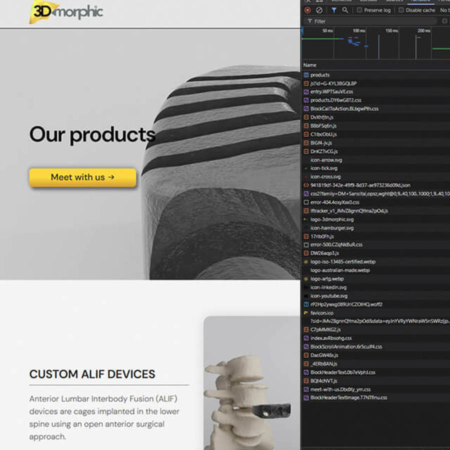 A screenshot from 3DMorphic website displaying subtle animation