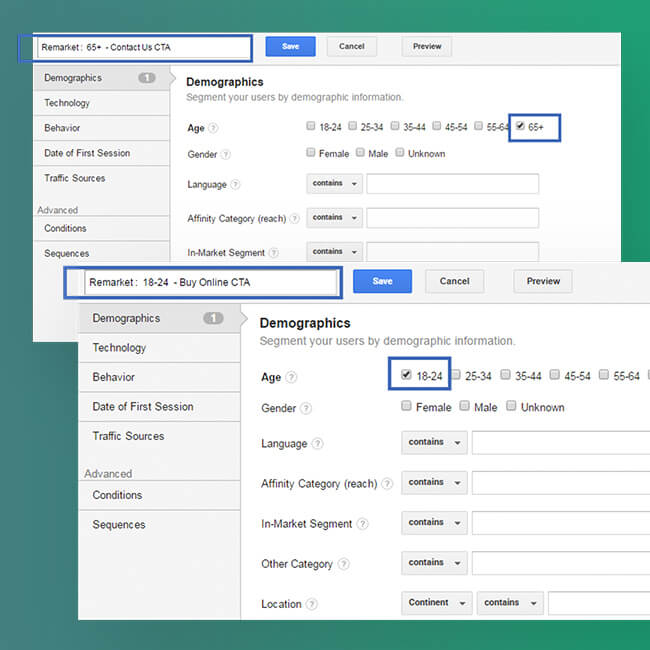 Screenshot of dashboard