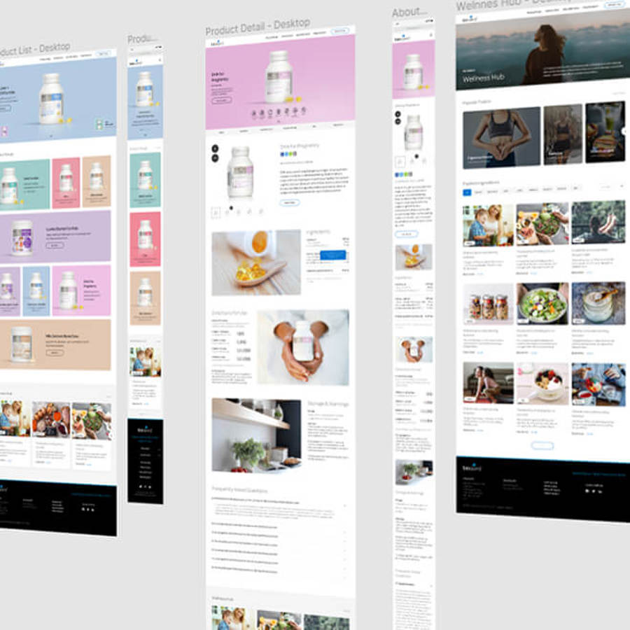 Screenshot of examples of the flexible BioIsland website layouts