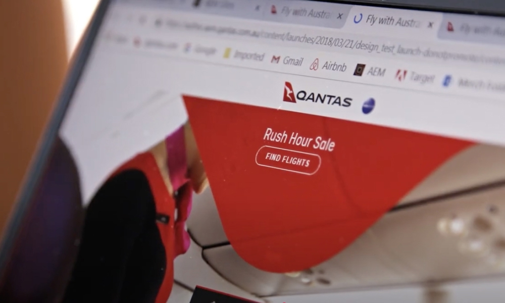  Zoomed-in image of the Qantas website, featuring AI-driven rewards and travel suggestions showing hyper-personalisation.