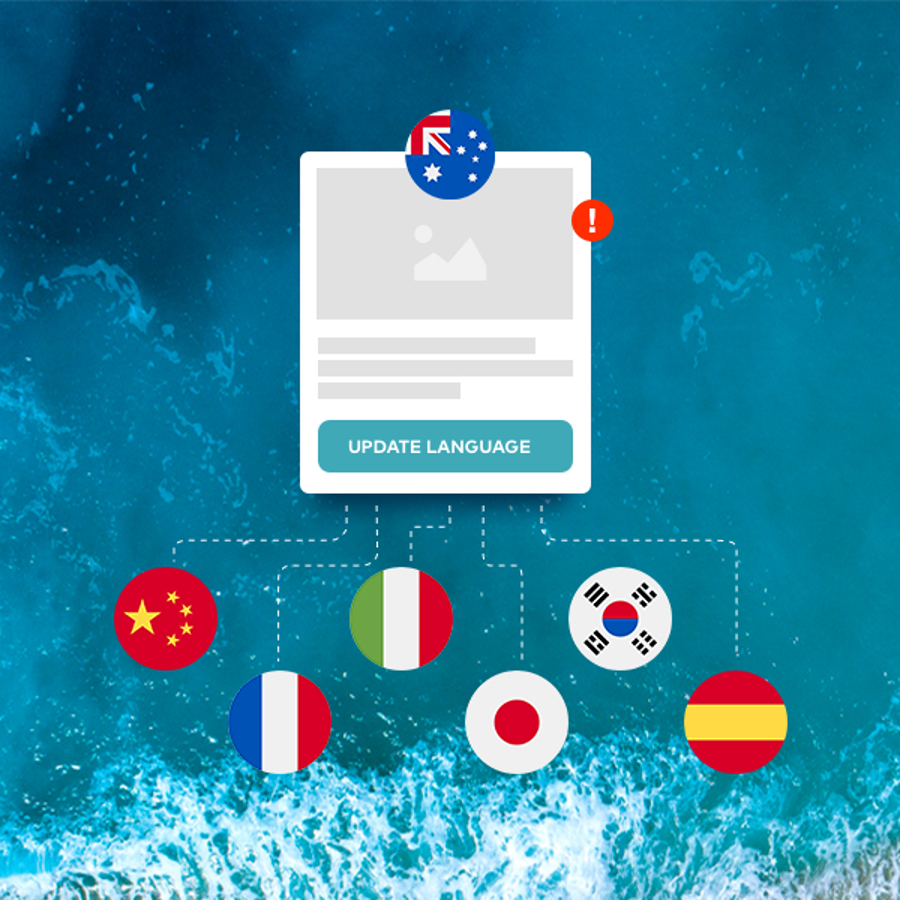 Diagram representing Content adaption for language for Hamilton Island website